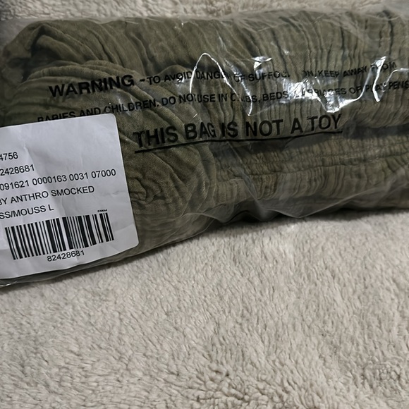 NWT! Anthropologie The Marisol Smocked Mini Dress SOFTENED SAGE Green Large - Picture 5 of 10